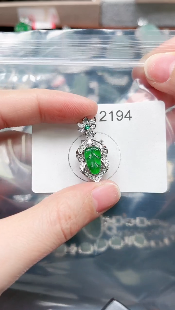 【闪购商品】翡翠颈饰未镶嵌赠皮绳2194