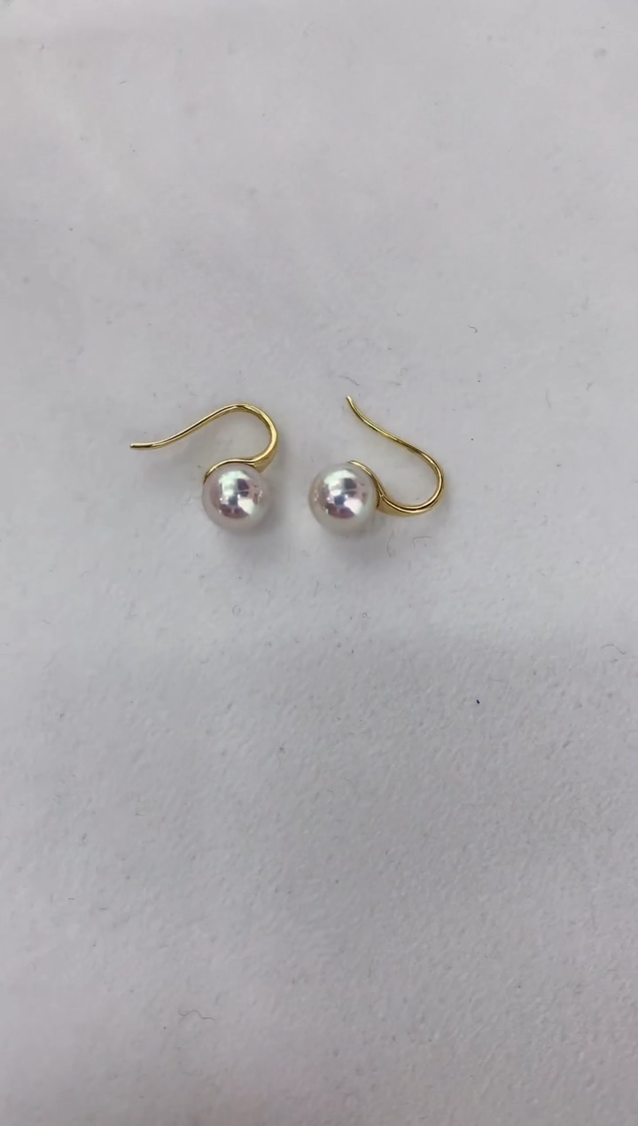 【闪购商品】海水珍珠耳饰18K金镶嵌高跟鞋7.5-8