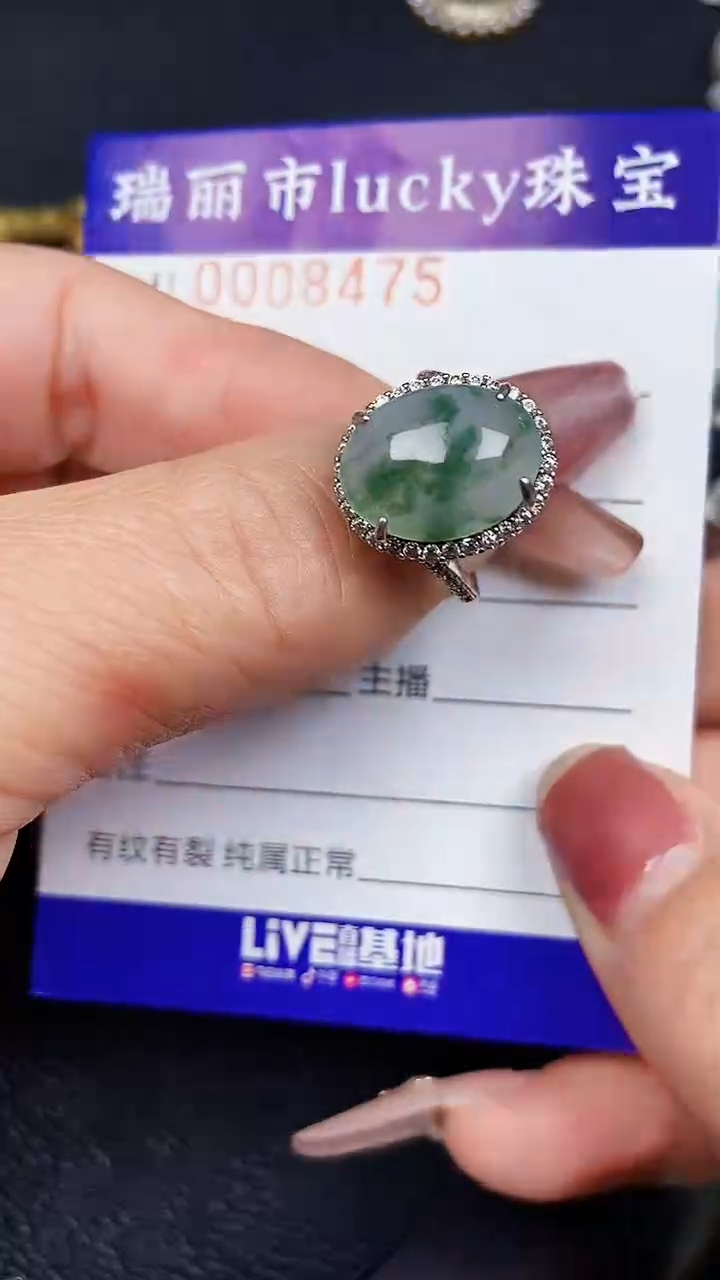 颈饰银S925镶嵌翡翠8475