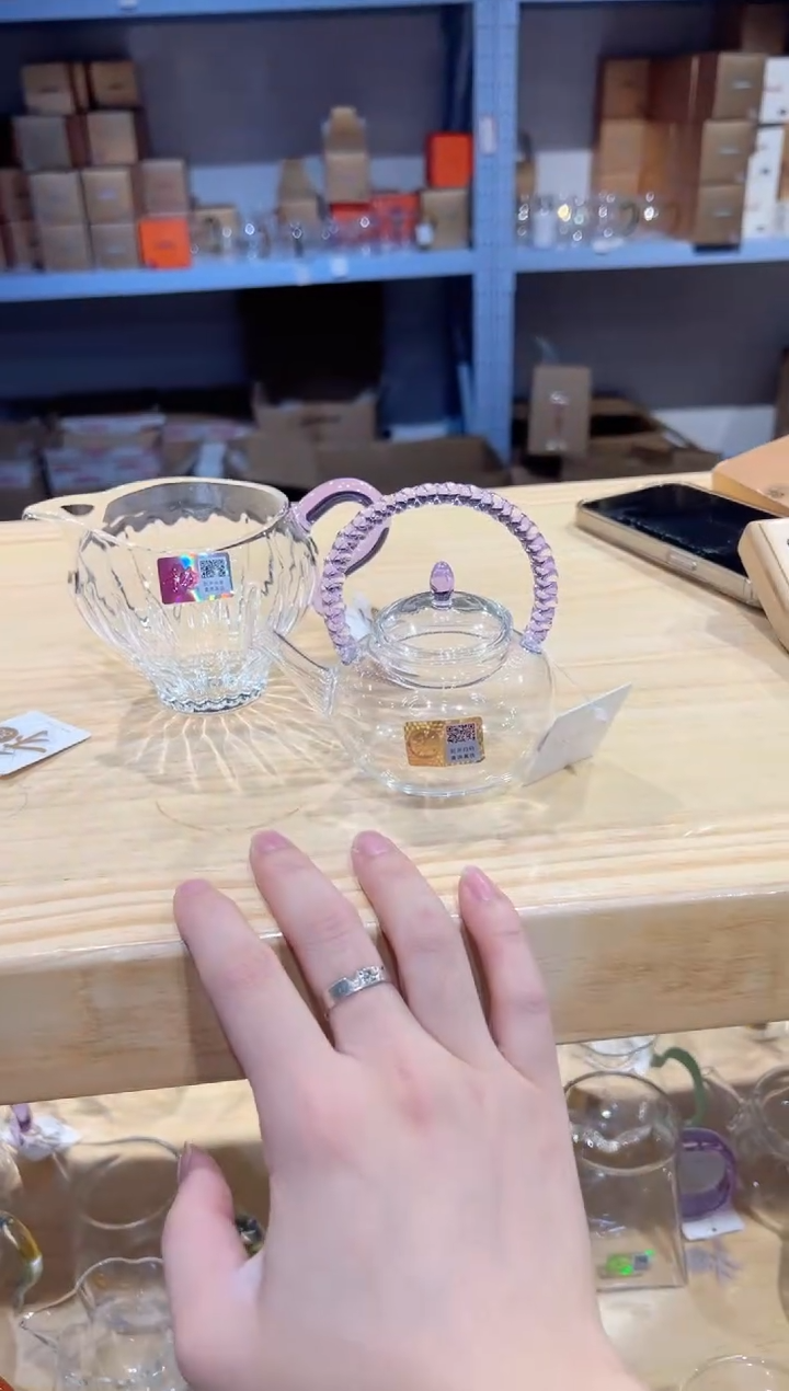 禾器-珠莲壶-浅紫色+禾器-倾川茶海-浅紫色