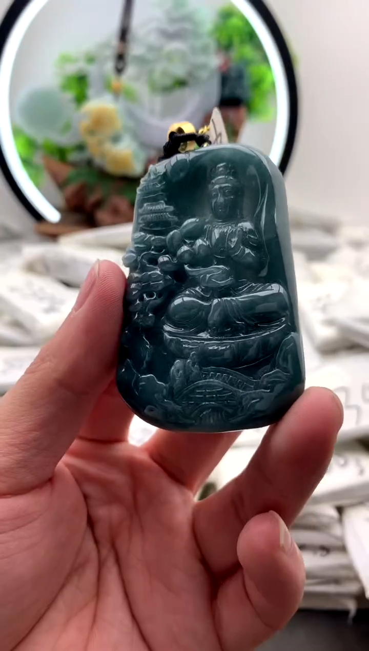 【闪购商品】翡翠颈饰未镶嵌大势至【品质一般能接受再拍】