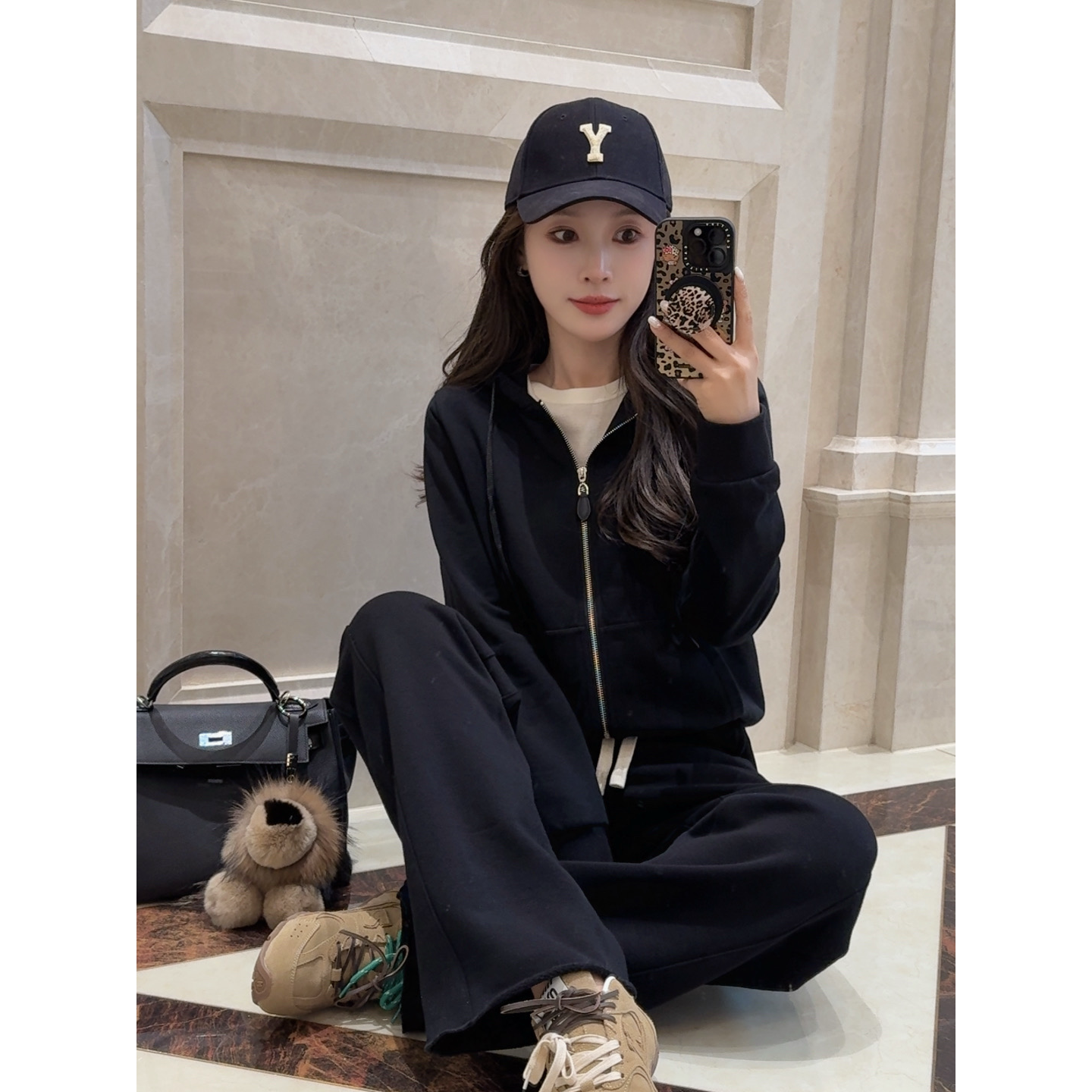 【曼文kiki】“闲适慢生活”100棉拉链连帽卫衣 25Q1296