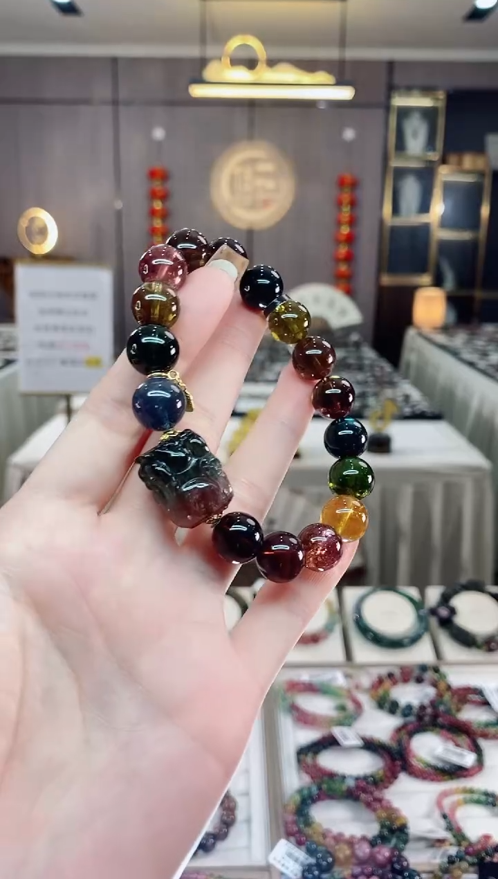 【闪购商品】碧玺收藏级单圈手串11mm+未镶嵌一物一证dan