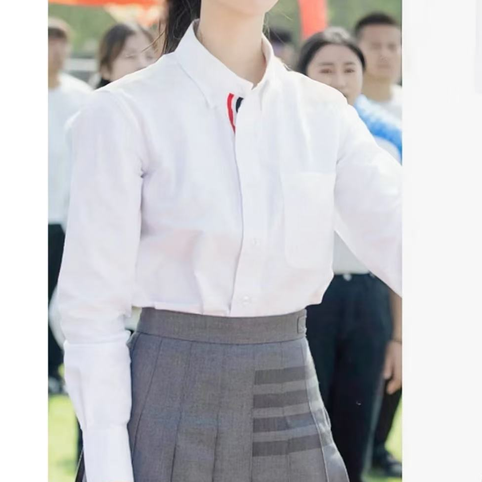 全新未使用 THOMBROWNE 领口彩条经典长袖衬衫/42