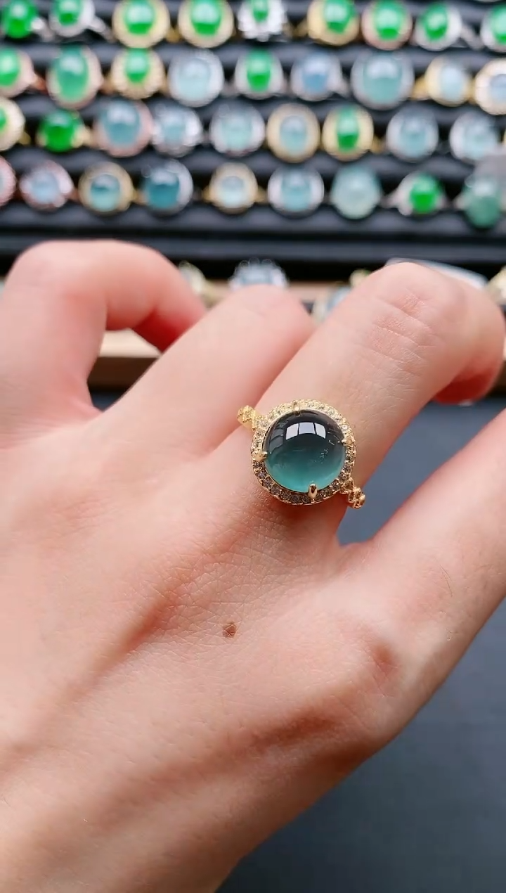 【闪购商品】翡翠戒指银S925镶嵌111111111