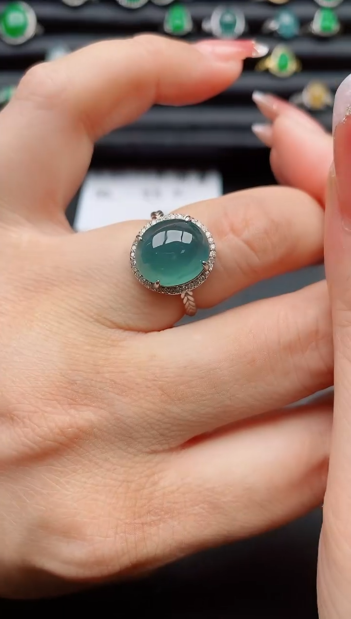 【闪购商品】翡翠戒指银S925镶嵌312321