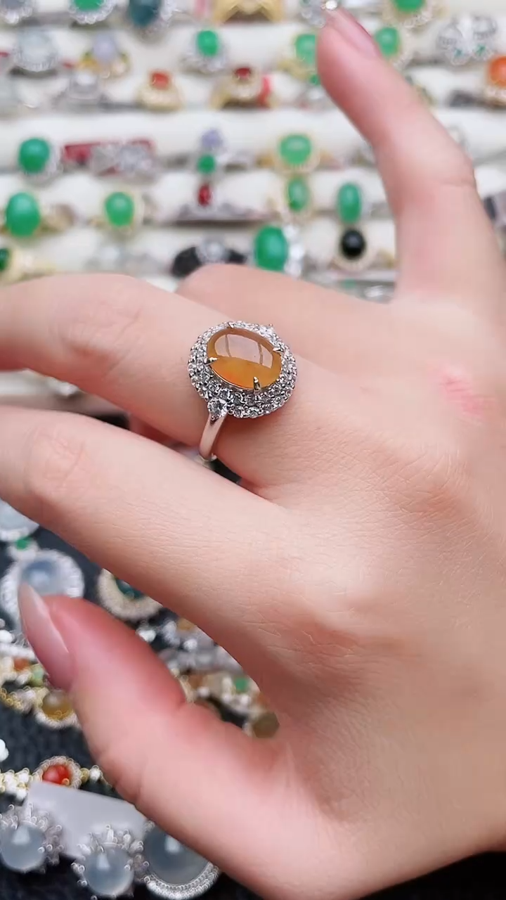 银S925镶嵌戒指翡翠139