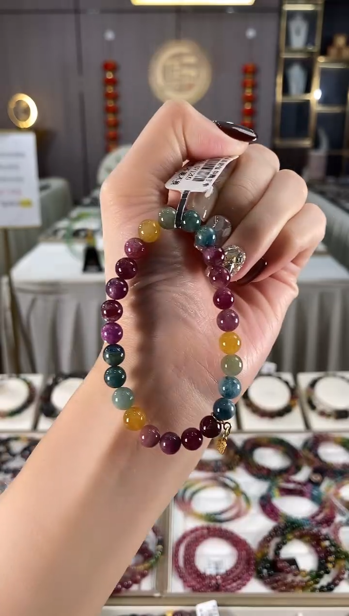 未镶嵌老矿碧玺单圈手串7mm+碧玺dan多样性发货一条