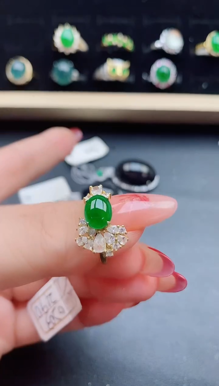 【闪购商品】翡翠戒指银S925镶嵌21321