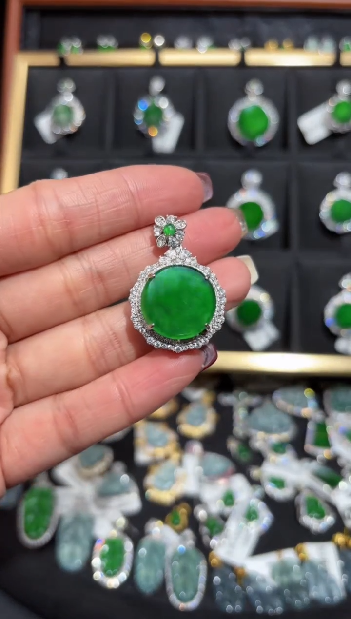 【闪购商品】翡翠颈饰银S925镶嵌无事/支持复检/一件