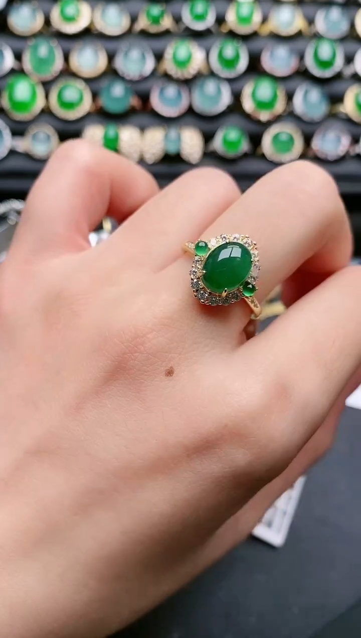 【闪购商品】翡翠戒指银S925镶嵌1111111