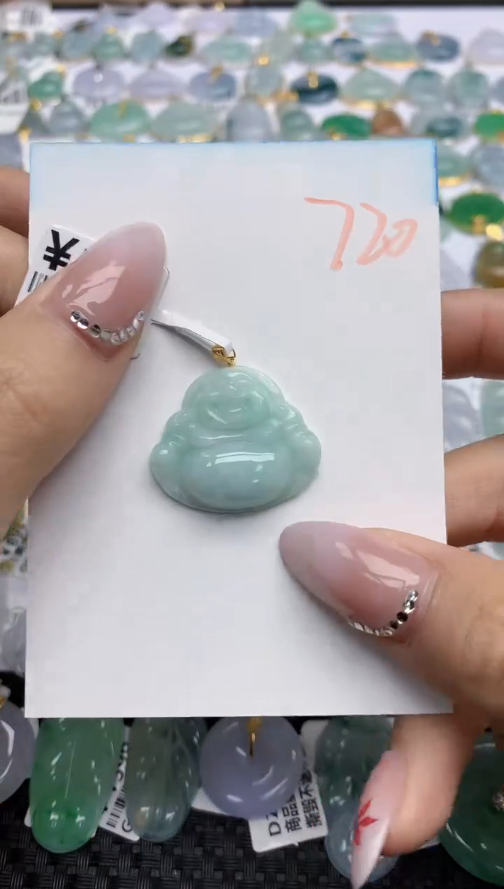 【闪购商品】翡翠颈饰18K金镶嵌天然翡翠A货