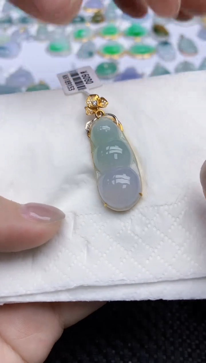 【闪购商品】翡翠颈饰18K金镶嵌天然翡翠A货