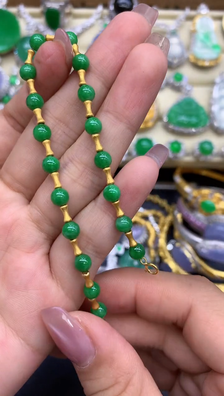 18K金镶嵌手链翡翠291-中国好珍宝