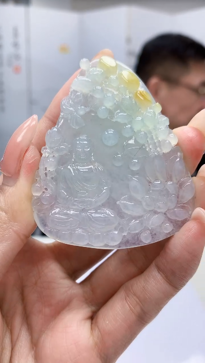 【闪购商品】定制翡翠未镶嵌5152MM-毛货挂件119