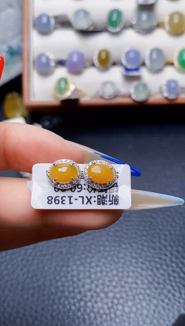 银S925镶嵌戒指翡翠1344