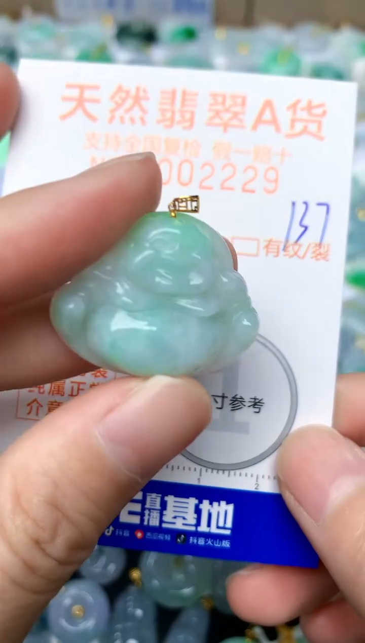 【闪购商品】翡翠颈饰18K金镶嵌137天然A货翡翠