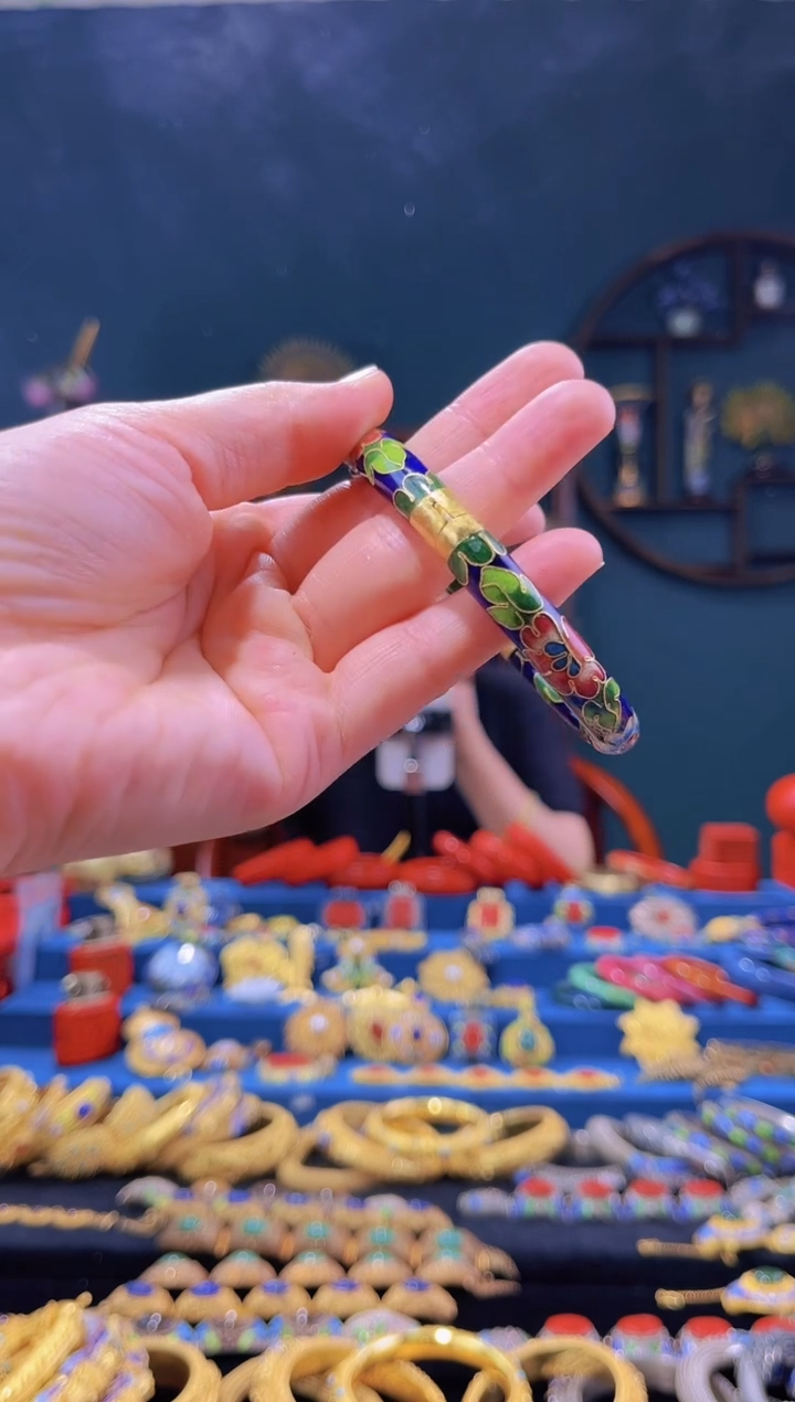 【闪购商品】景泰蓝银蓝手镯宝蓝色