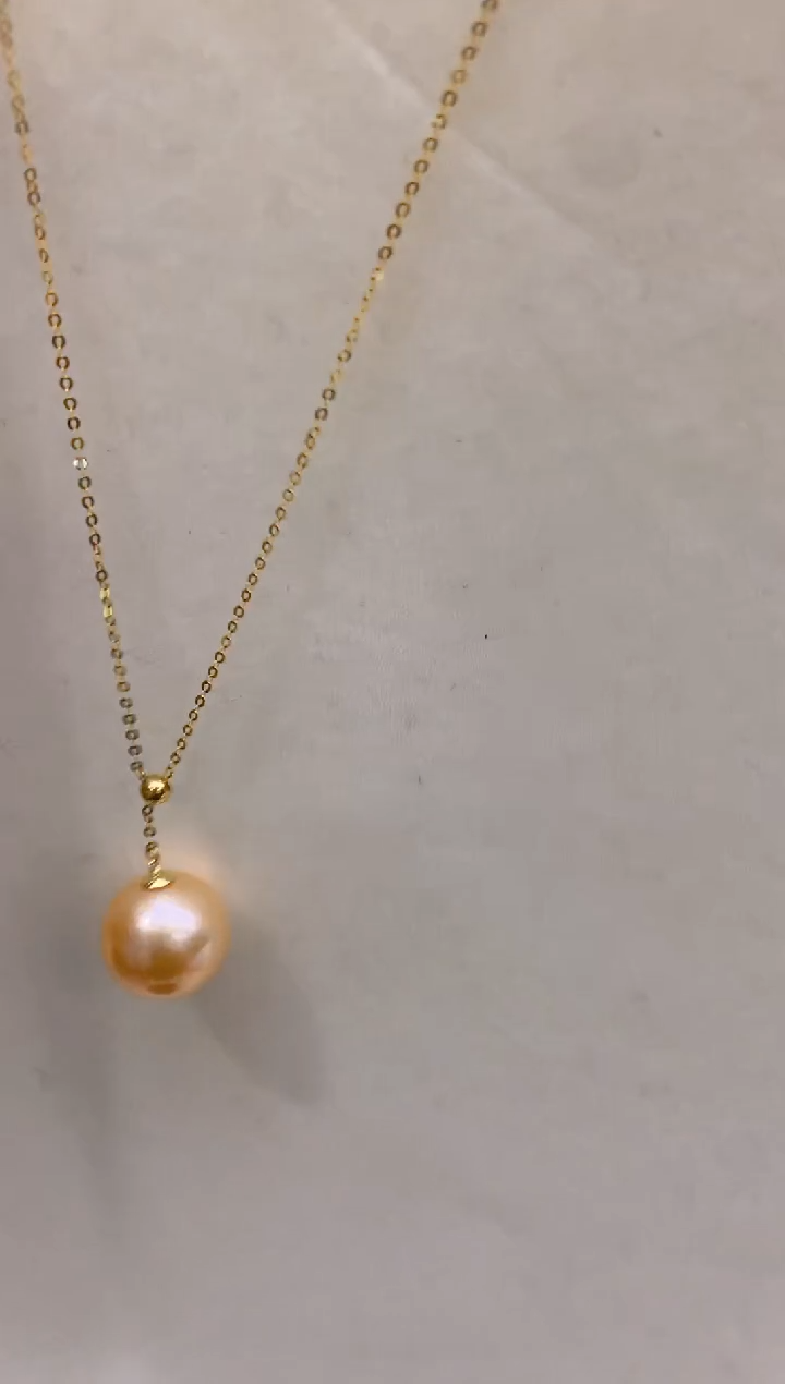 【闪购商品】淡水珍珠吊坠18K金镶嵌222 12-13mm
