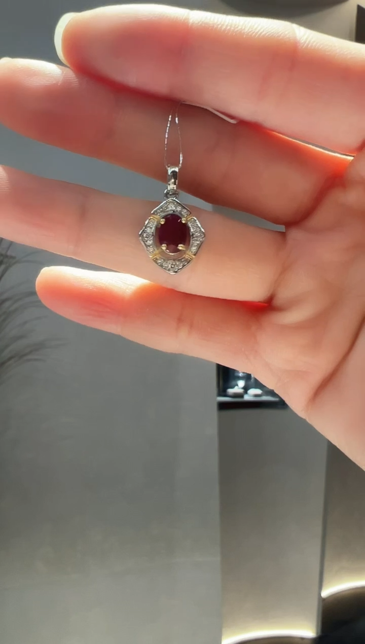 【闪购商品】红宝石吊坠(不含链)银S925镶嵌70】