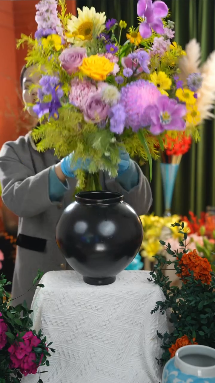 陶瓷花瓶 黑色月亮罐