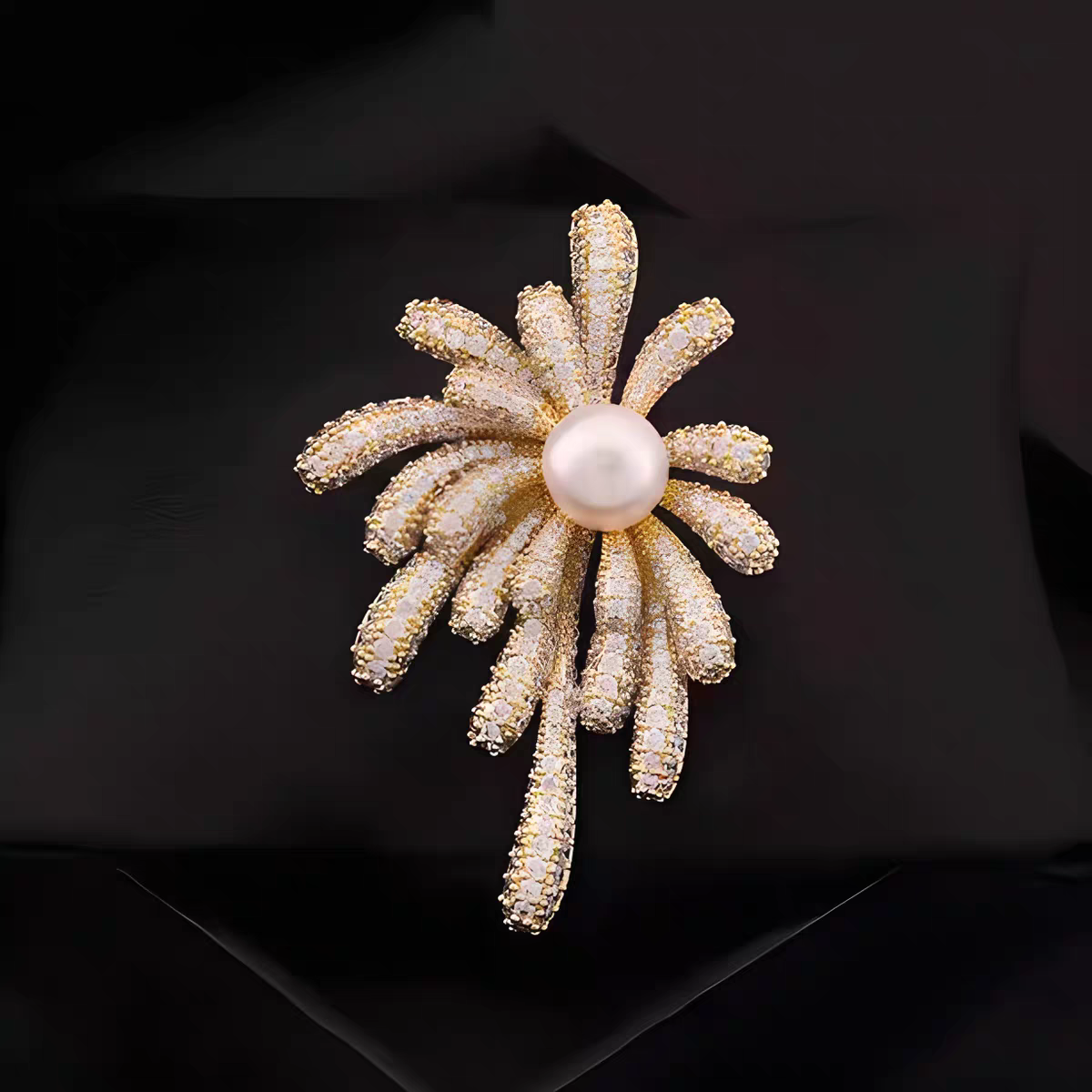 铜合金胸针 季阿玛施新颖2025新款高档百搭锆石轻奢胸针配饰品