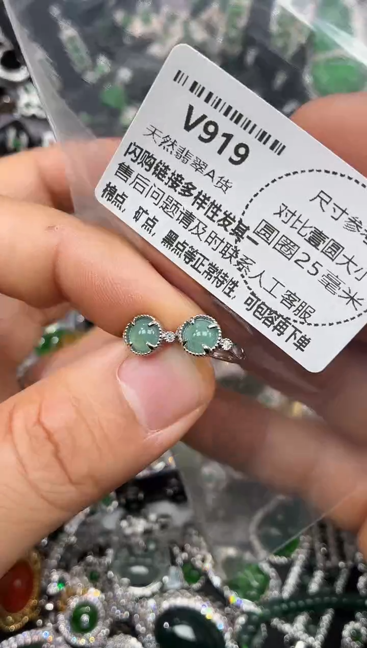 颈饰未镶嵌翡翠V919耳扣