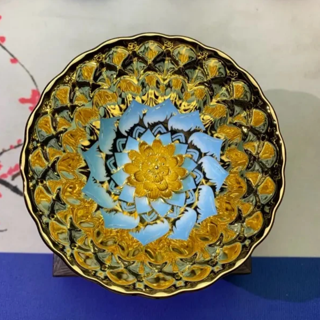 金玉满堂花开富贵金莲花主人杯手工茶器（无礼盒）