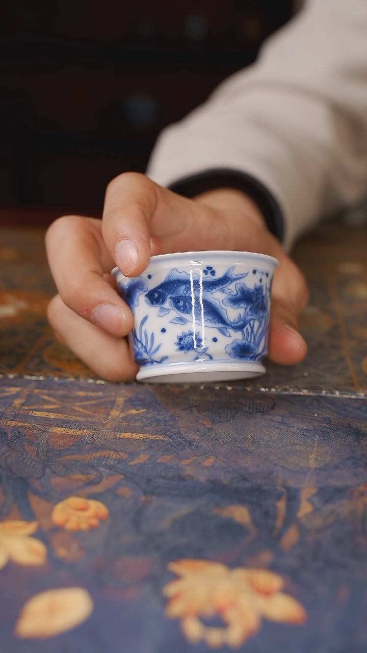 【闪购商品】杯望月怀古鱼藻小马蹄杯