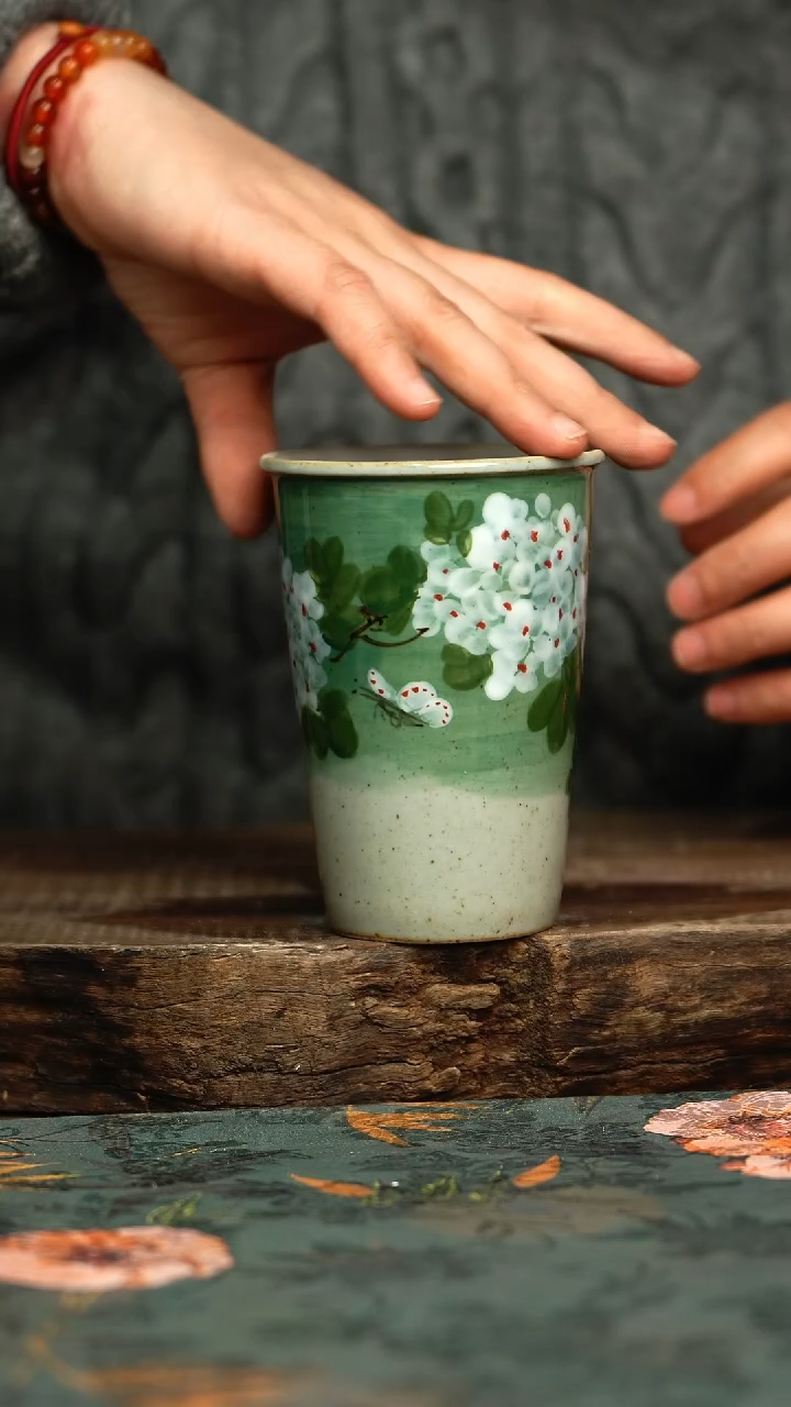 【闪购商品】杯釉下彩手工手绘同款陶器