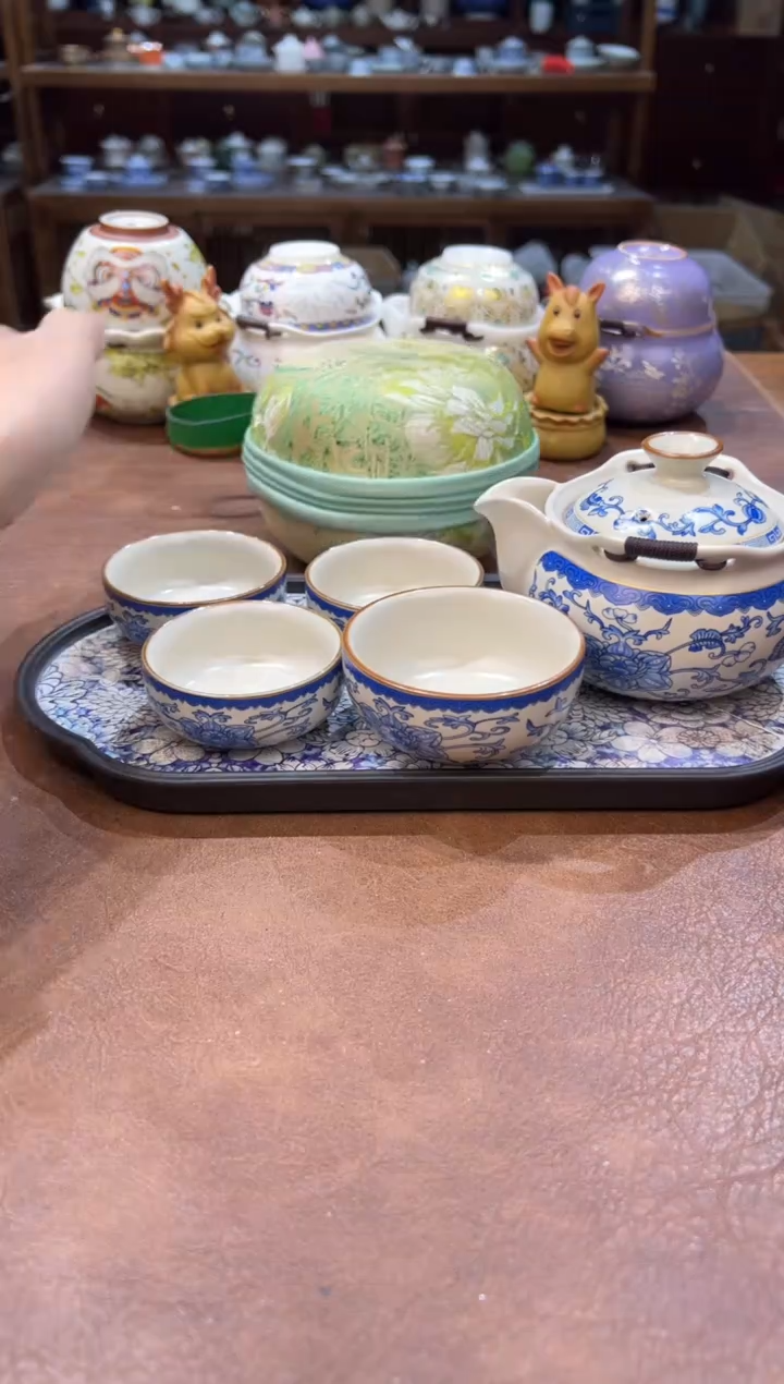 真的很便宜会开片的旅行茶具