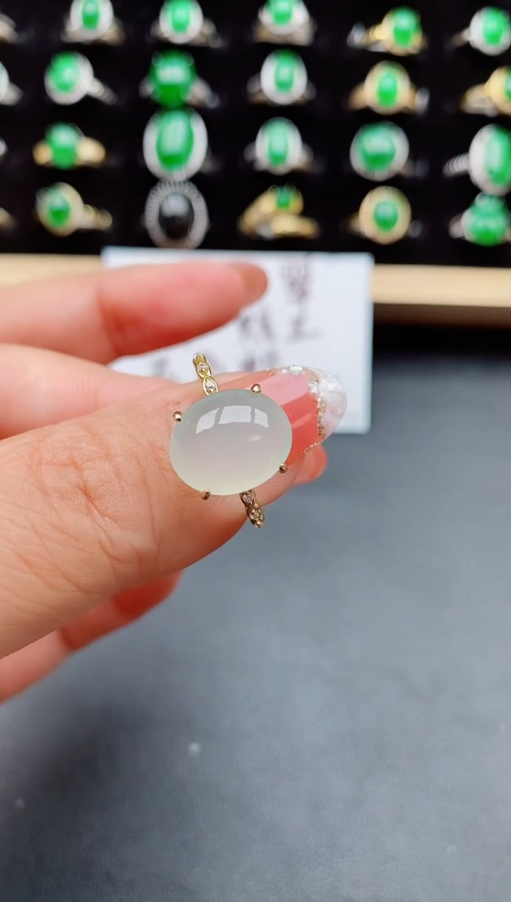 【闪购商品】翡翠戒指银S925镶嵌80500