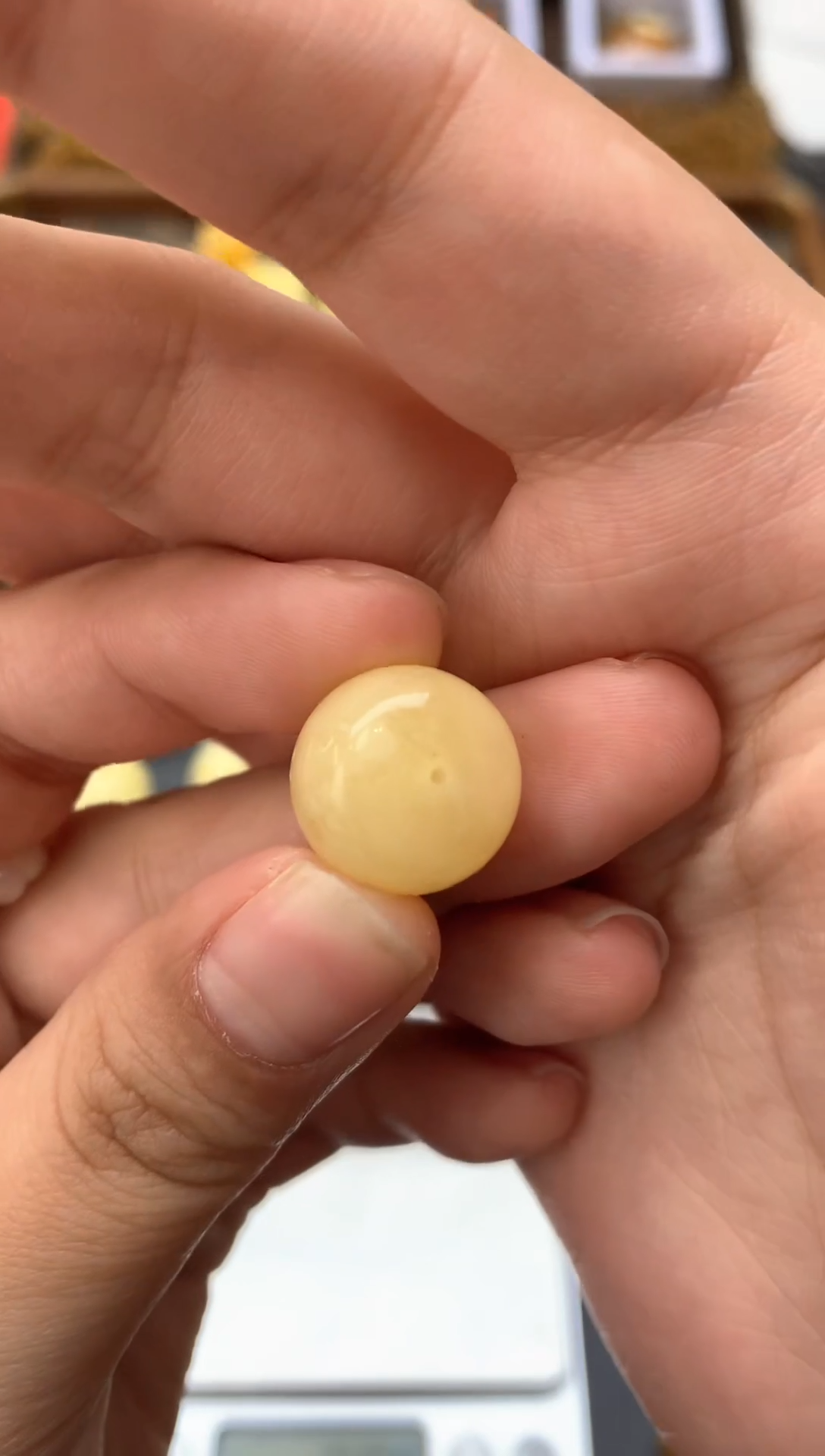 【闪购商品】琥珀珠宝奇石未镶嵌064琥珀蜜蜡花粉有纹小坑介意勿拍