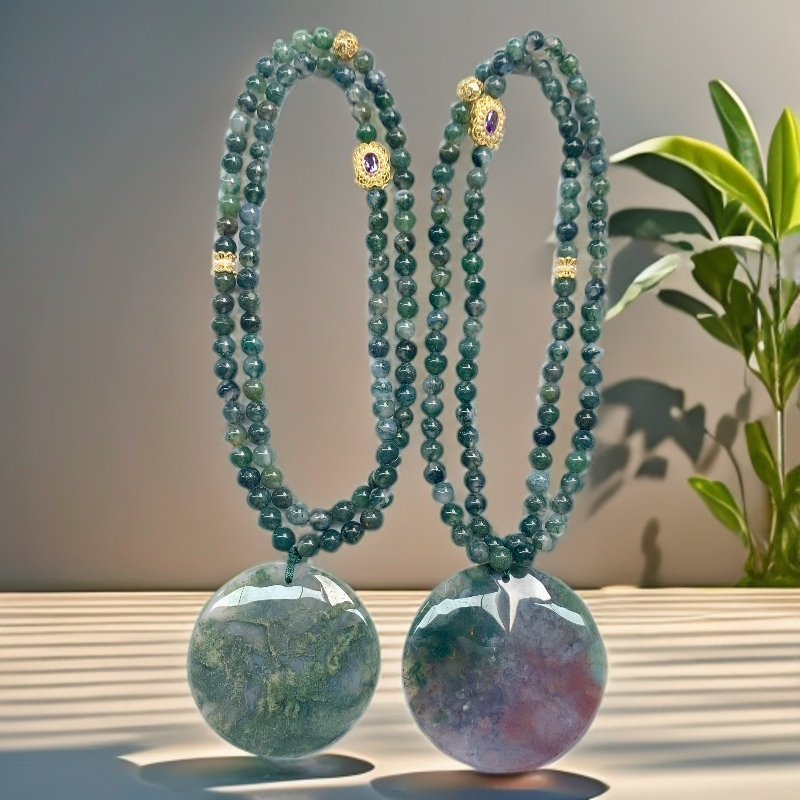 宝藏阁 灵 草 玉 护心镜项链多样性发一件