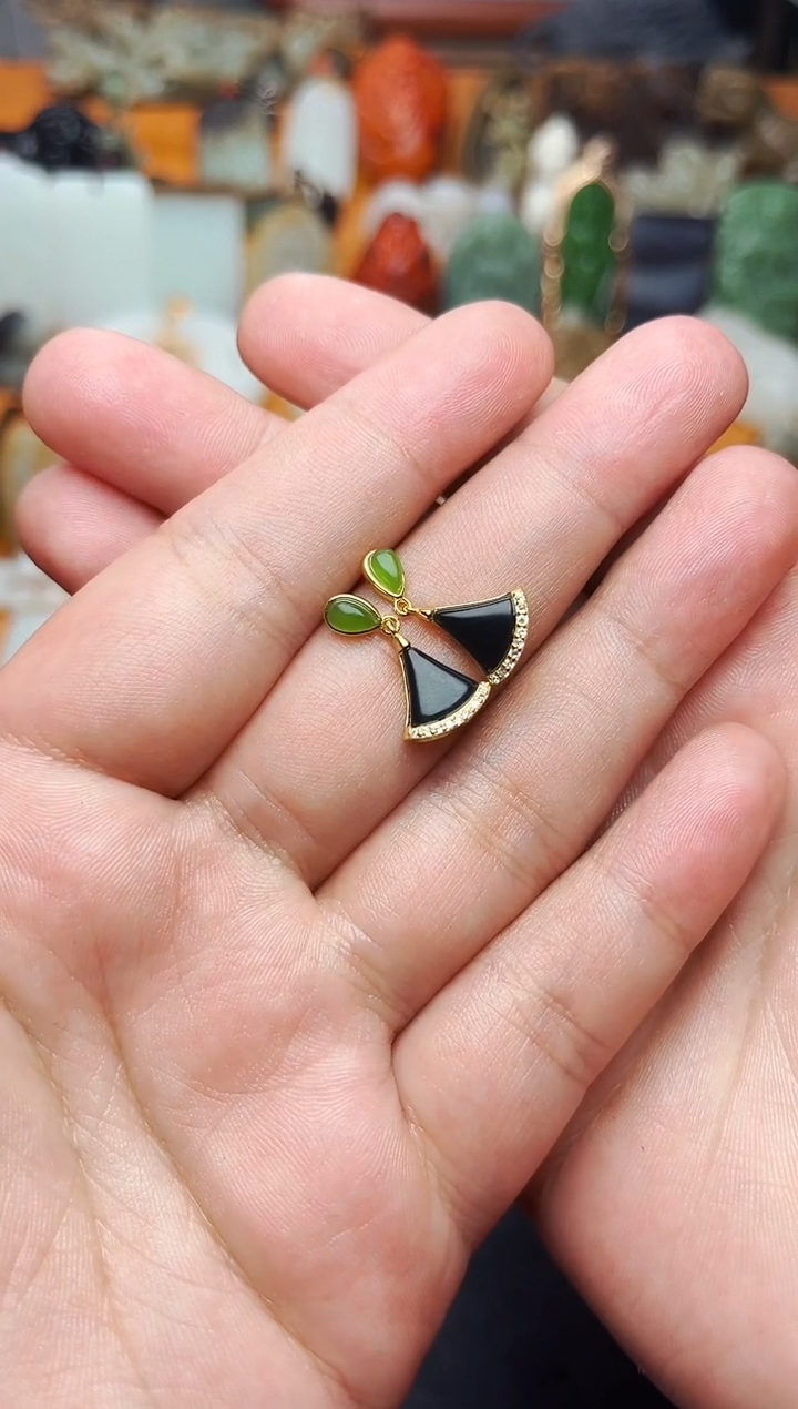 【闪购商品】和田玉耳饰银S925镶嵌耳坠01