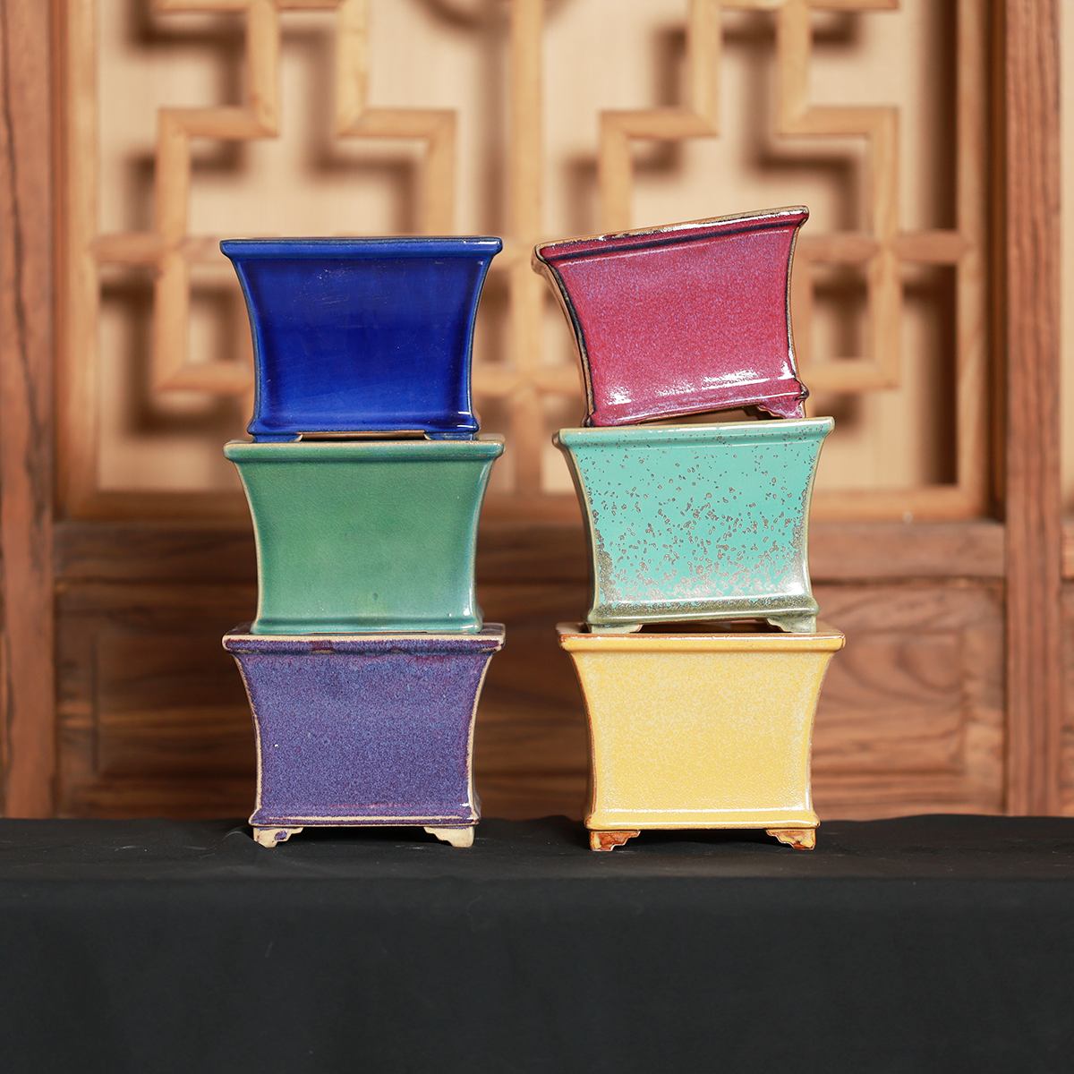 【陶一峰】石湾花盆6寸飘口兰盆华生釉高端陶瓷石湾盆兰花盆