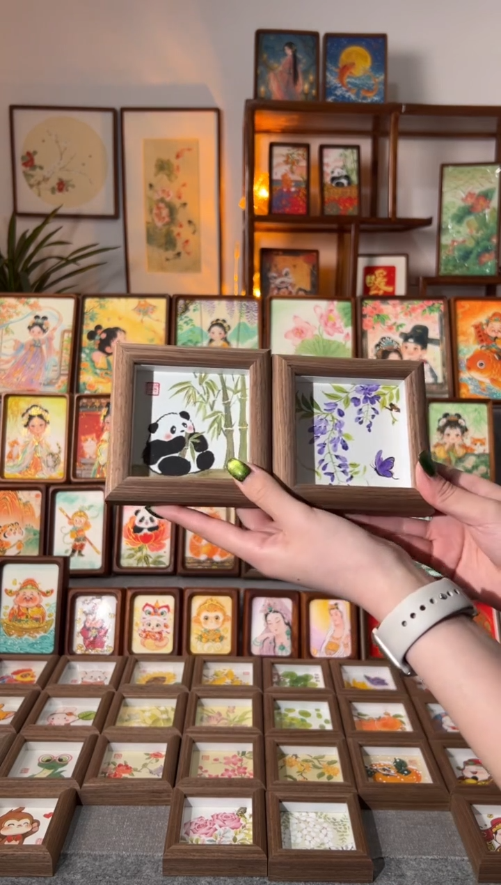 【闪购商品】国画翠竹熊猫 紫藤花蝴蝶 一组11