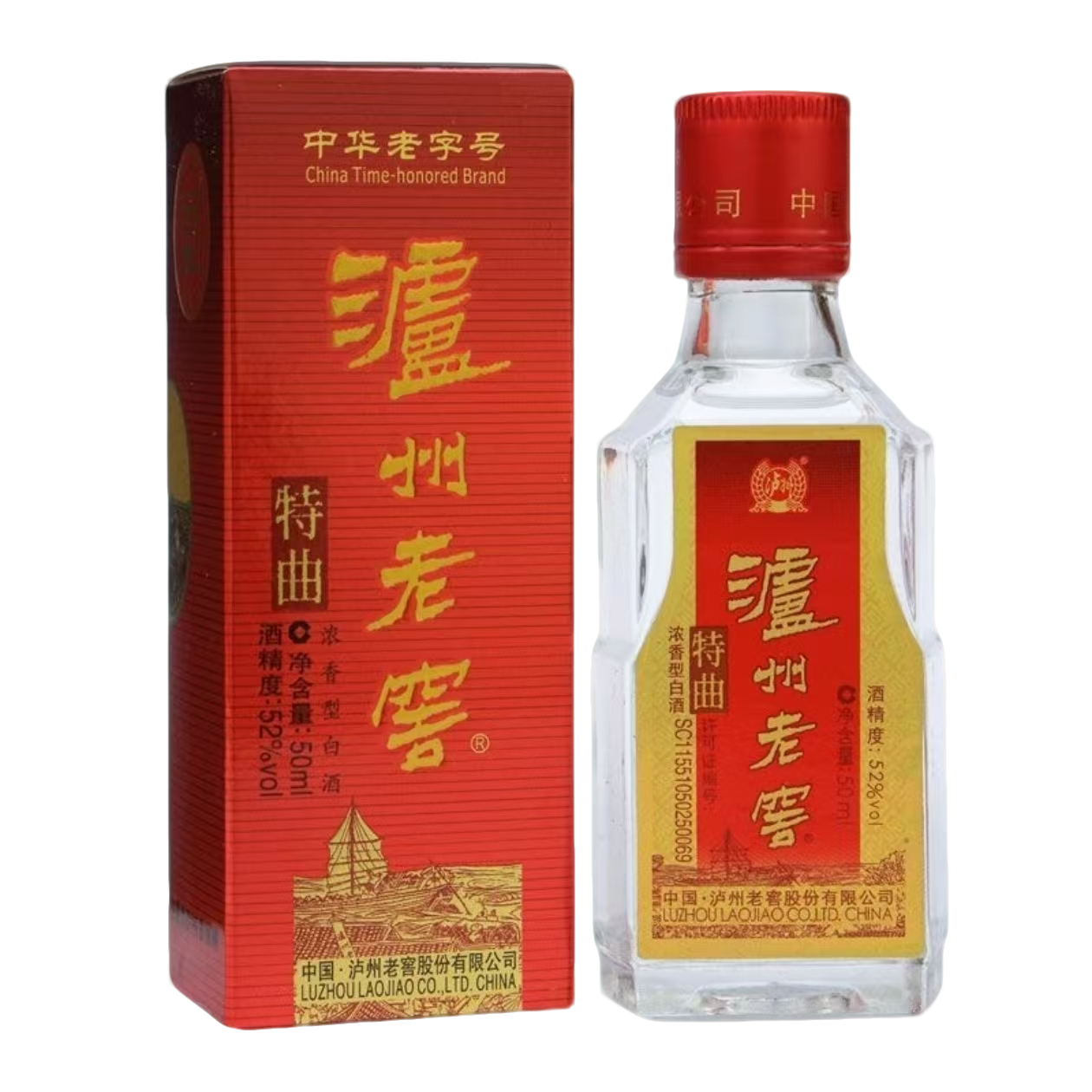 泸州老窖特曲浓香型粮食白酒2011年份批次随机发52度50ML*1瓶