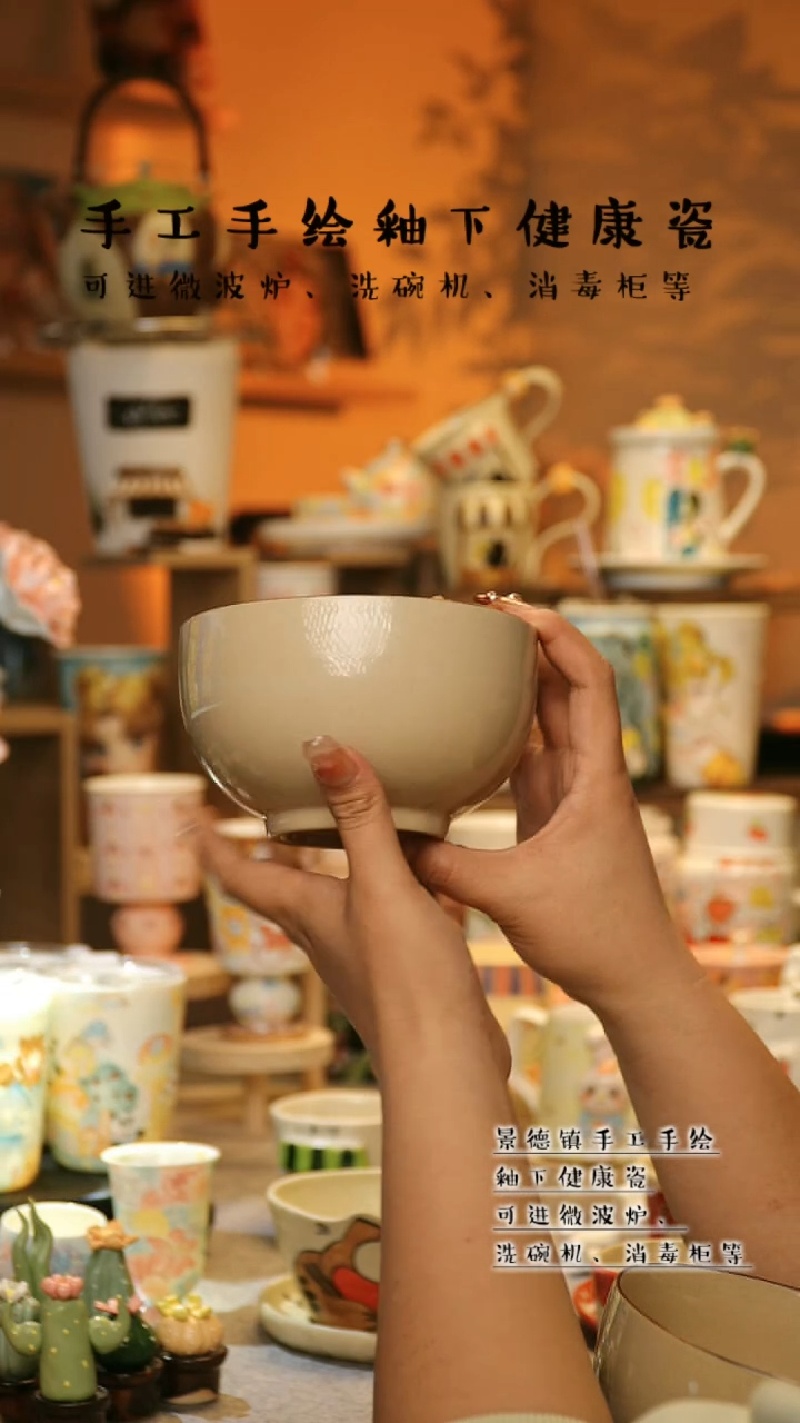【闪购商品】杯陶瓷景德镇高温釉下彩&W1194