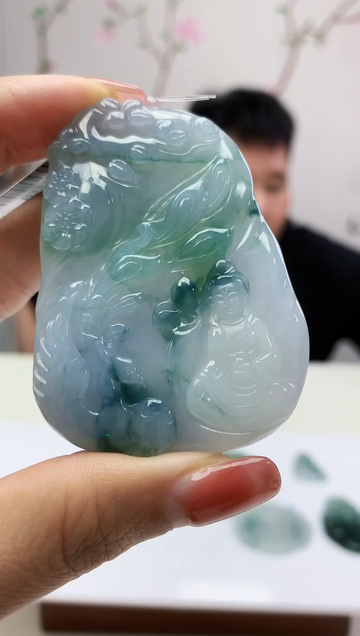 定制翡翠未镶嵌888xm-毛货挂件16