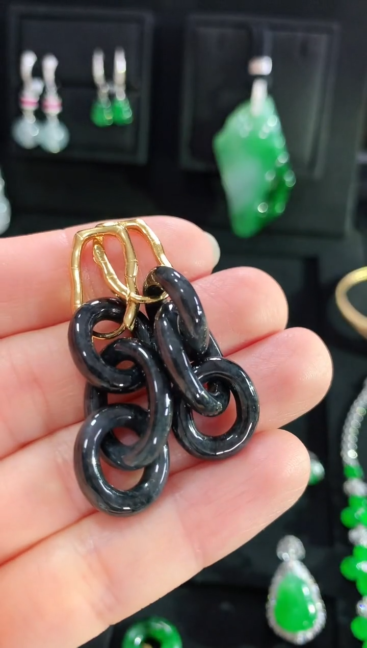 【闪购商品】翡翠耳饰银S925镶嵌耳饰