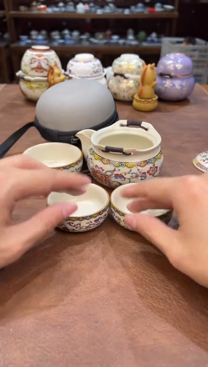 真的很便宜会开片的旅行茶具