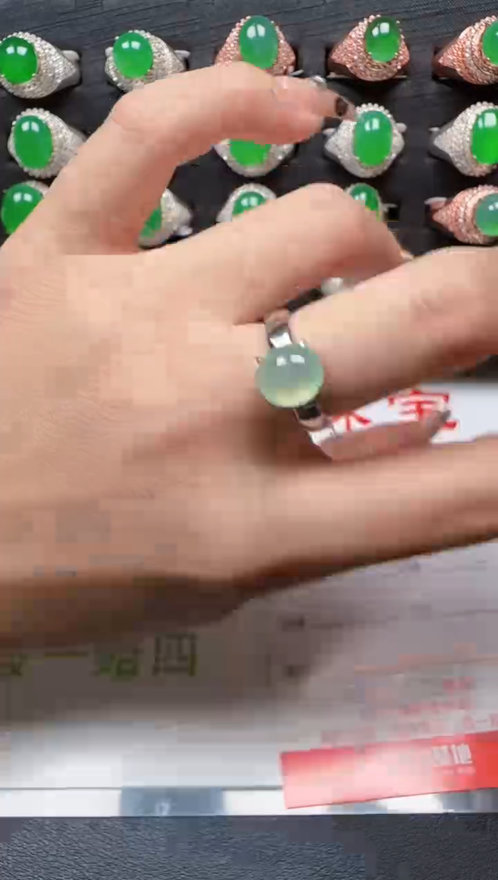 【闪购商品】翡翠戒指银S925镶嵌6615