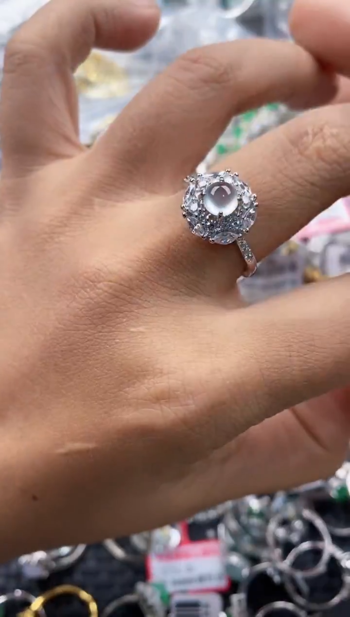 银S925镶嵌戒指翡翠888     3