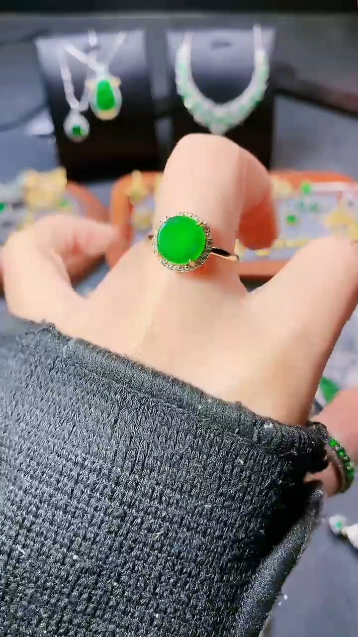 【闪购商品】翡翠戒指银S925镶嵌戒指