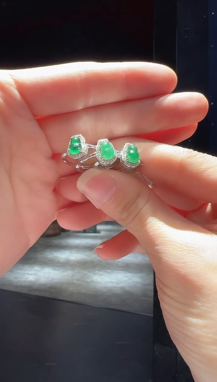 【闪购商品】翡翠戒指银S925镶嵌62】多样性发其一