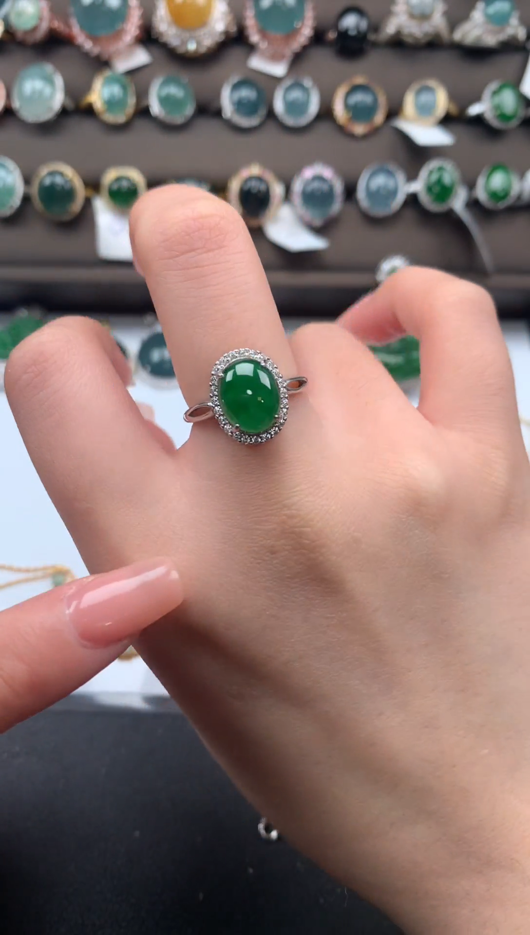 【闪购商品】翡翠戒指银S925镶嵌512141