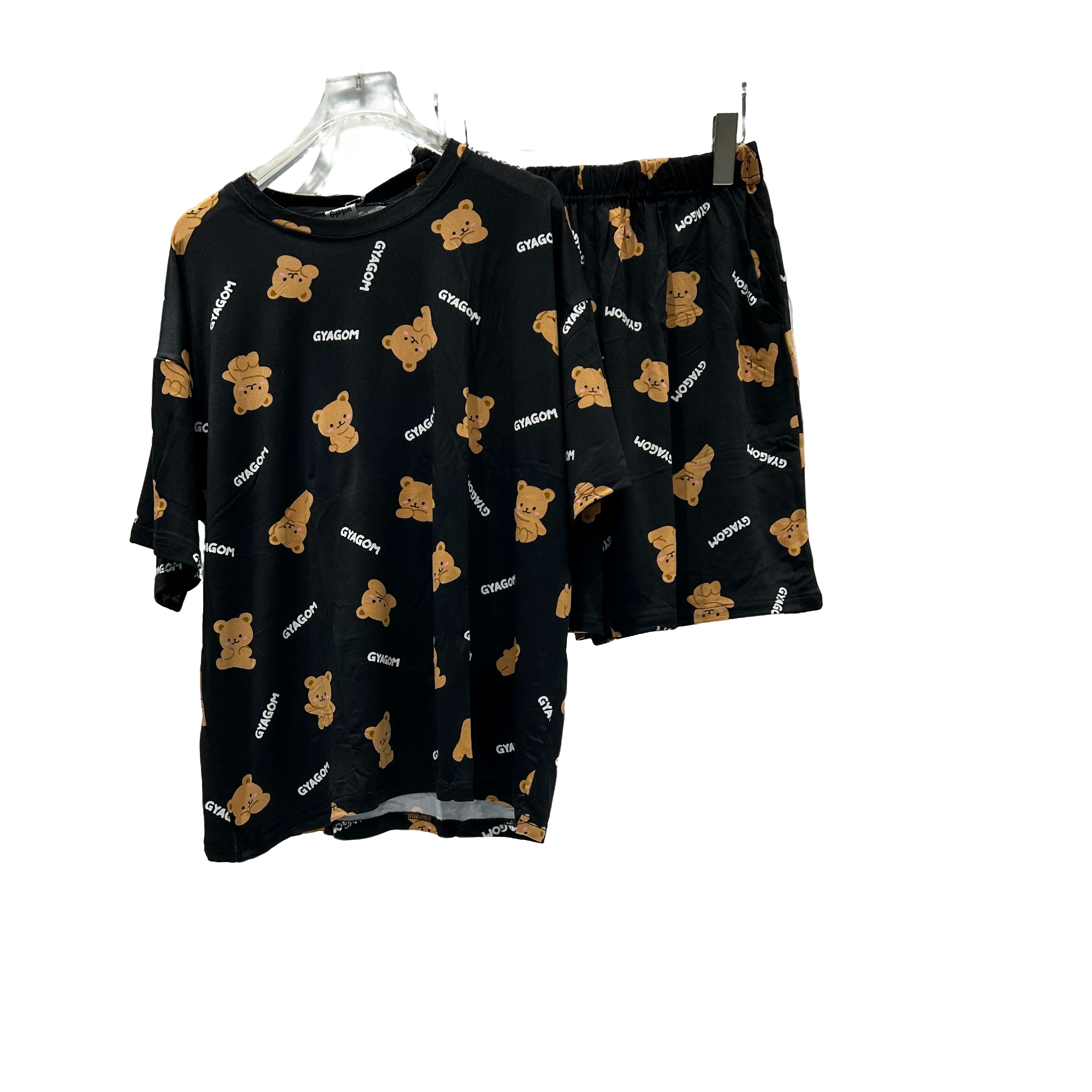 BoSong韩单春夏卡通印花亲子口袋款休闲运动睡衣套装