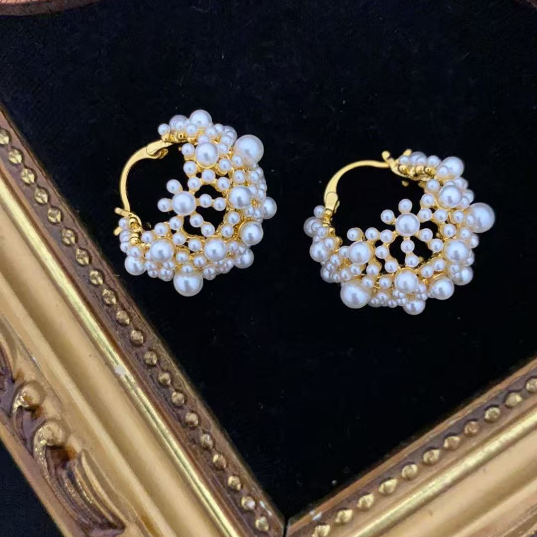 合金琉璃耳饰 时尚名媛气质百搭耳扣3106