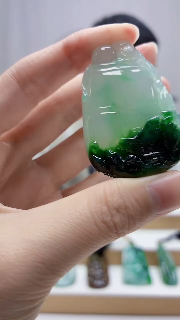 未镶嵌定制翡翠4898zm-毛货挂件竹节146
